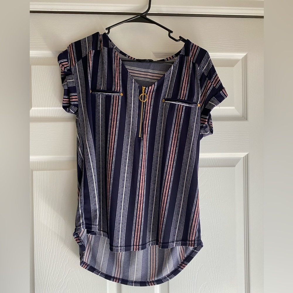 Flower and feather blouse with gold detailing